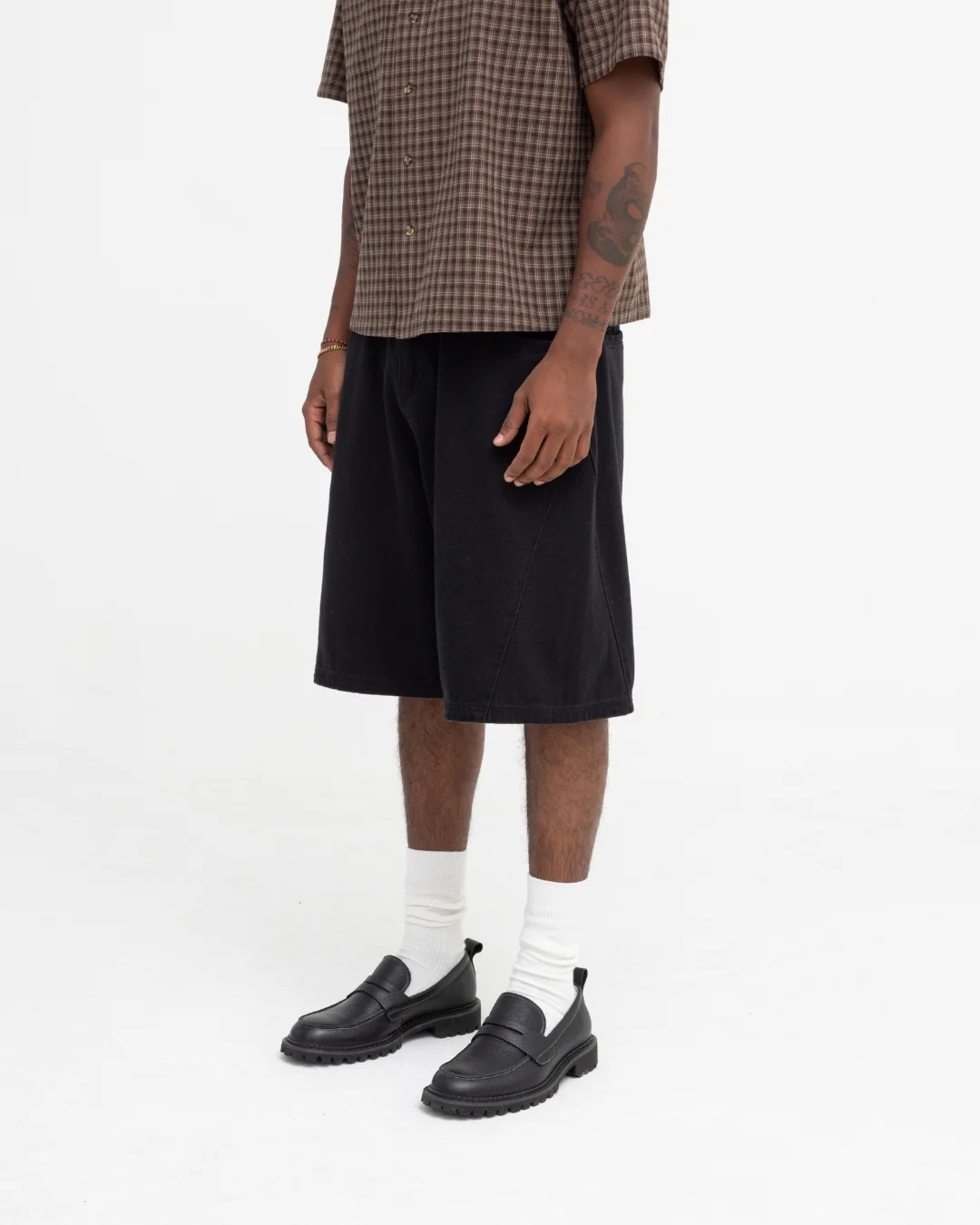 Baggy Panel Shorts (Black) - Image 8