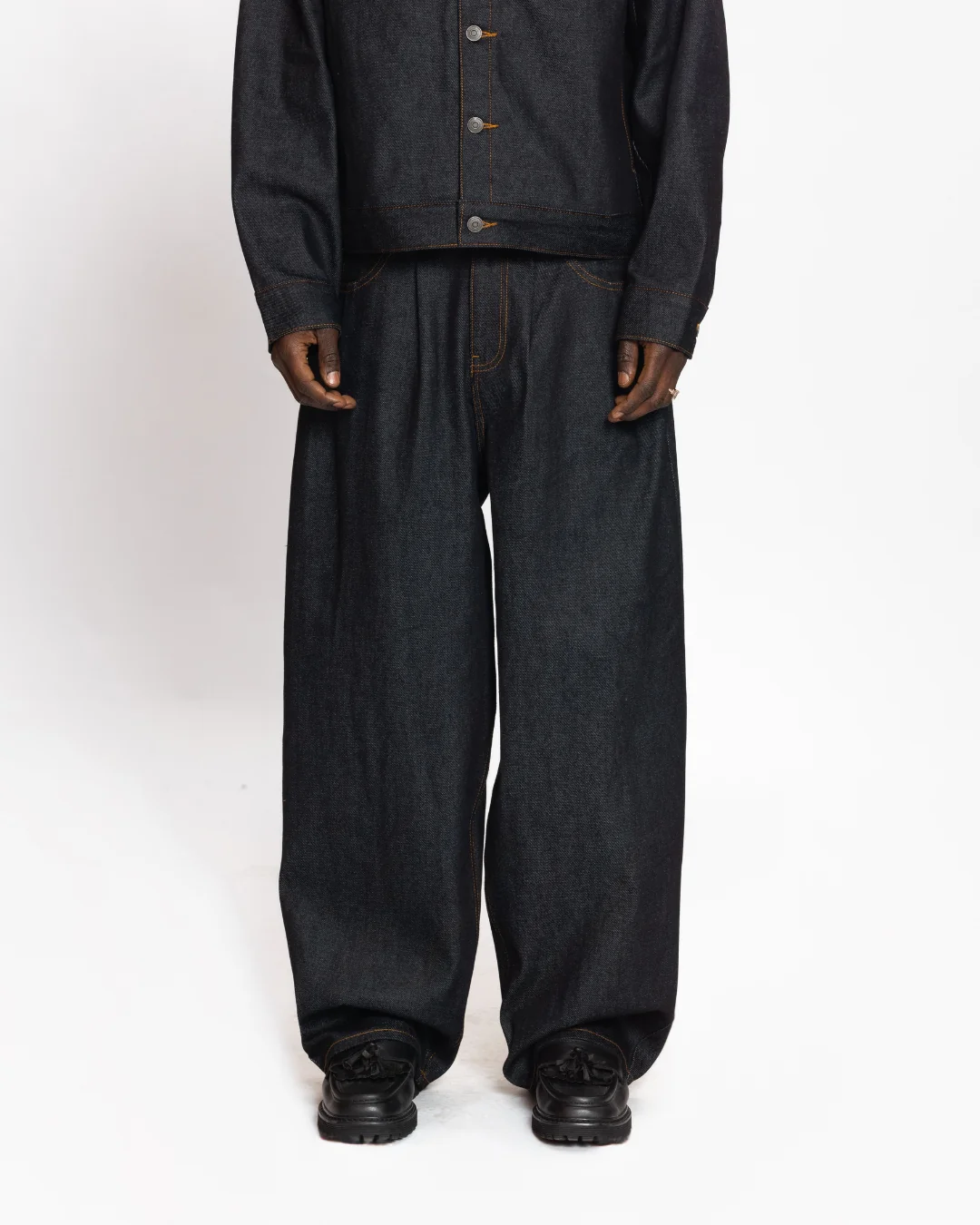 Baggy Raw Denim (Blue Black) - Image 6