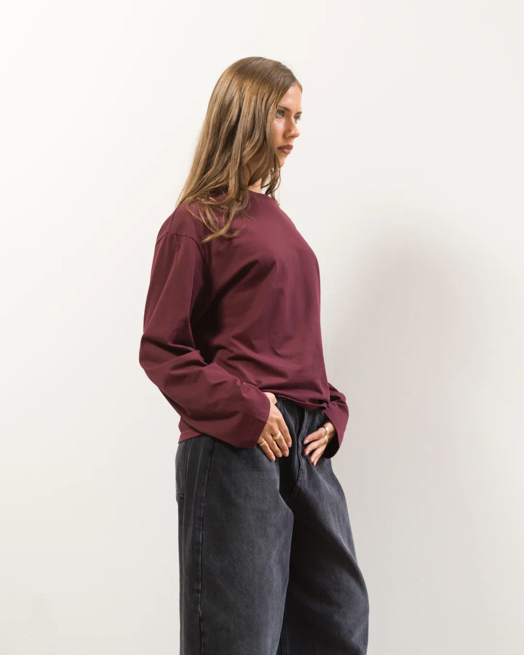 Long Sleeve Tee (Burgundy) - Image 8