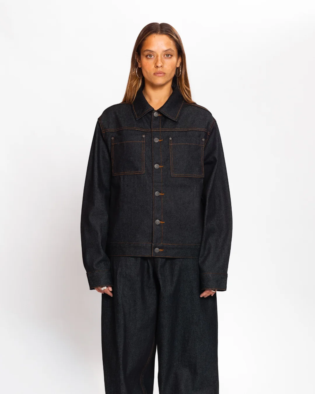 Raw Denim Jacket (Blue Black) - Image 5