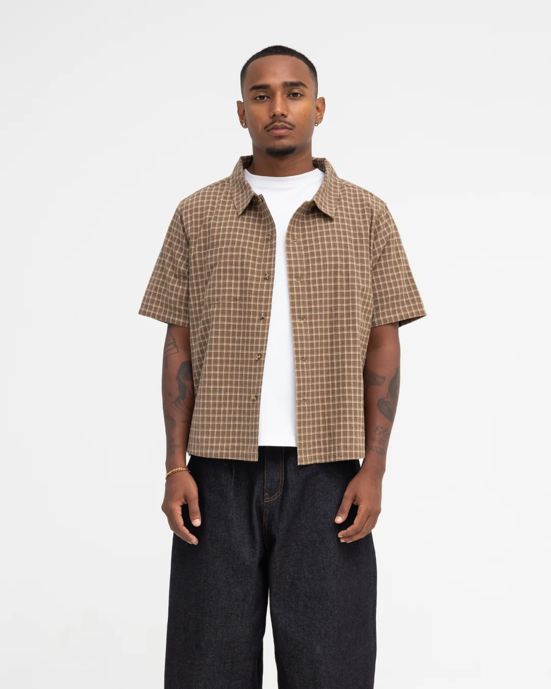 Short Sleeve Shirt (Olive Plaid) - Image 7
