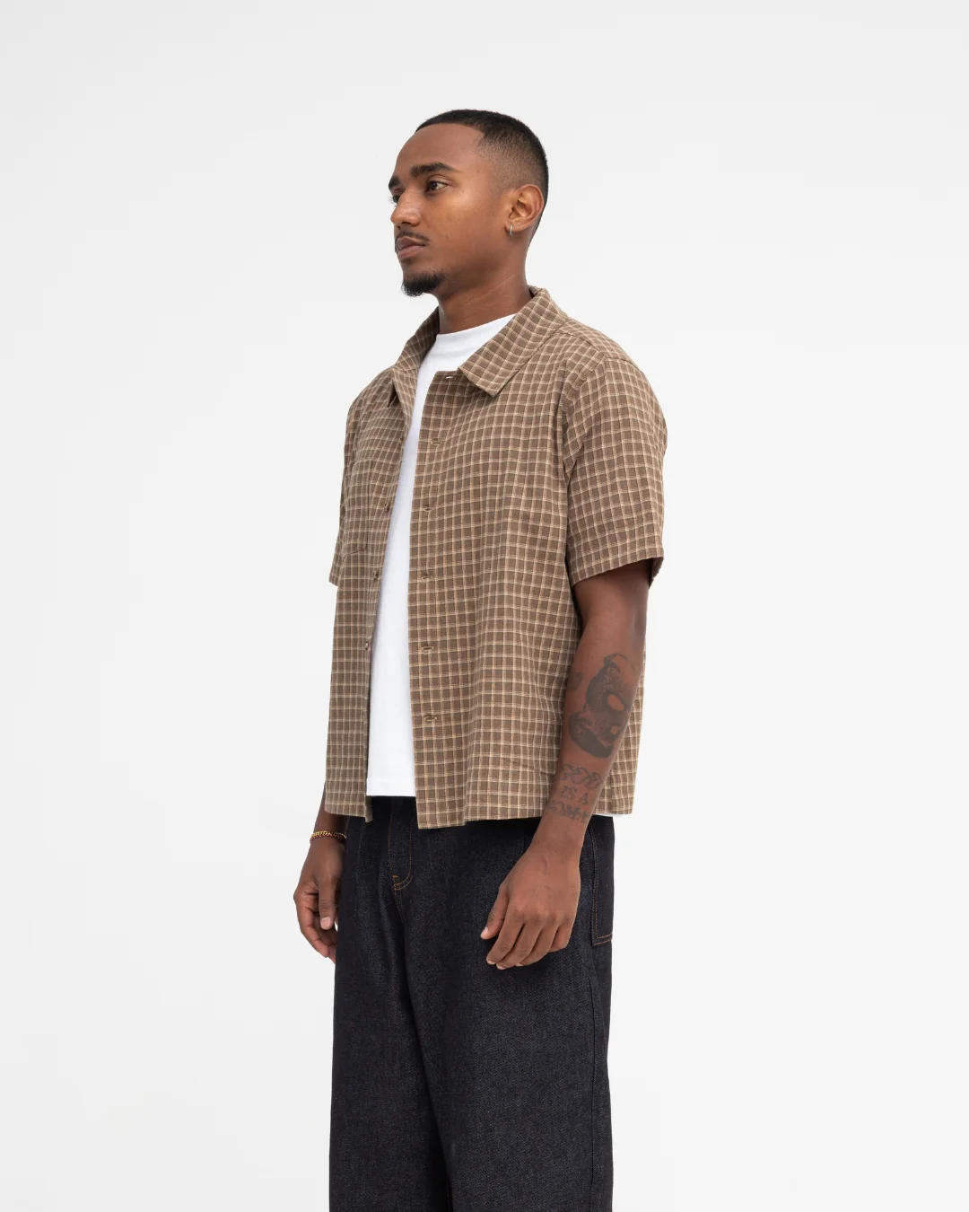 Short Sleeve Shirt (Olive Plaid) - Image 9