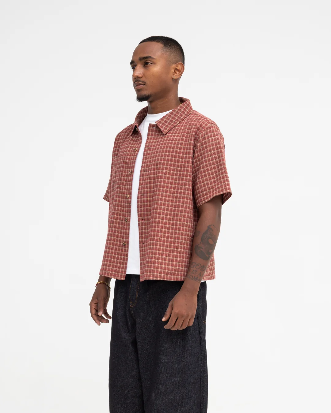 Short Sleeve Shirt (Red Plaid) - Image 10