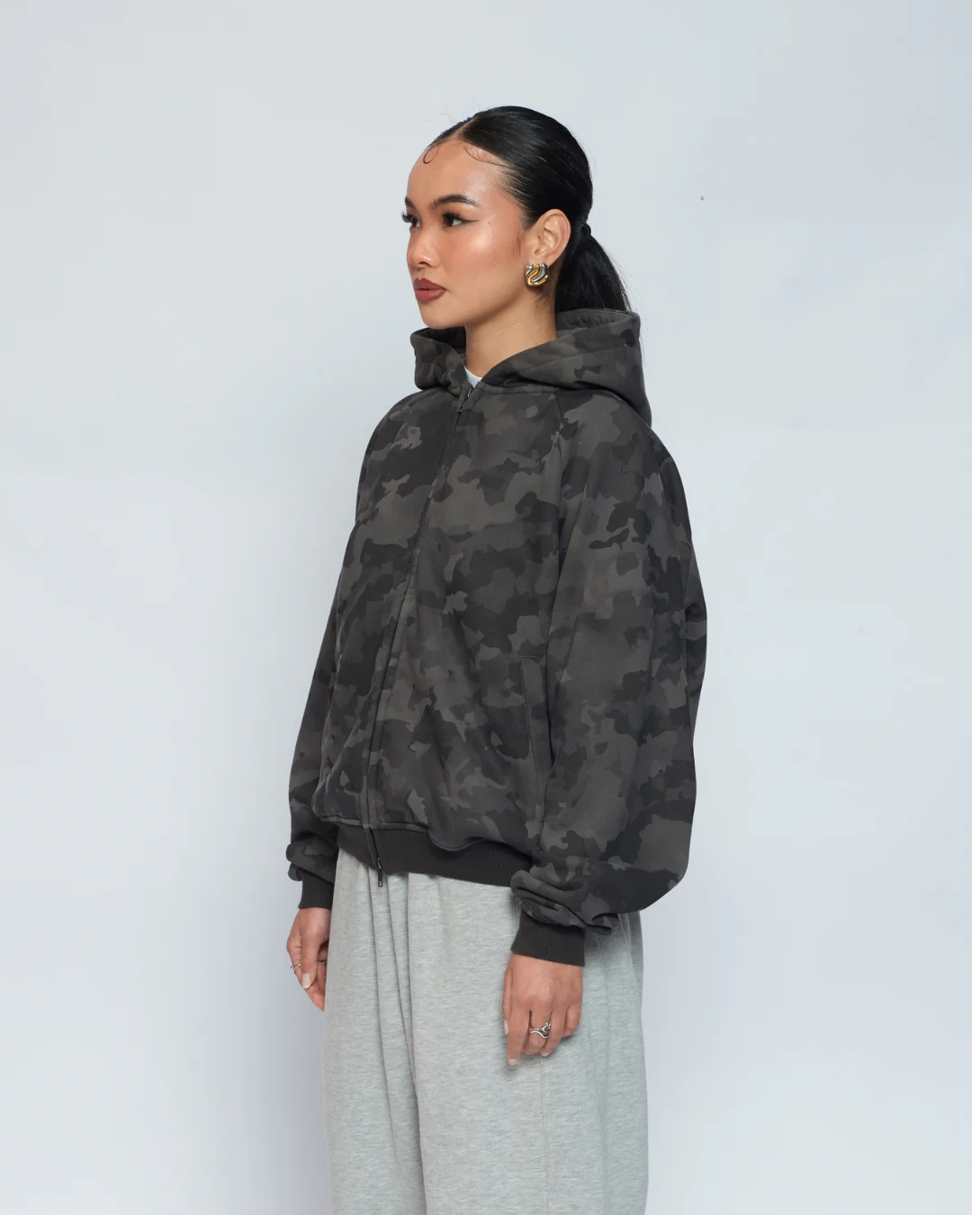 Zip Up Hoodie (Dark Camo) - Image 7