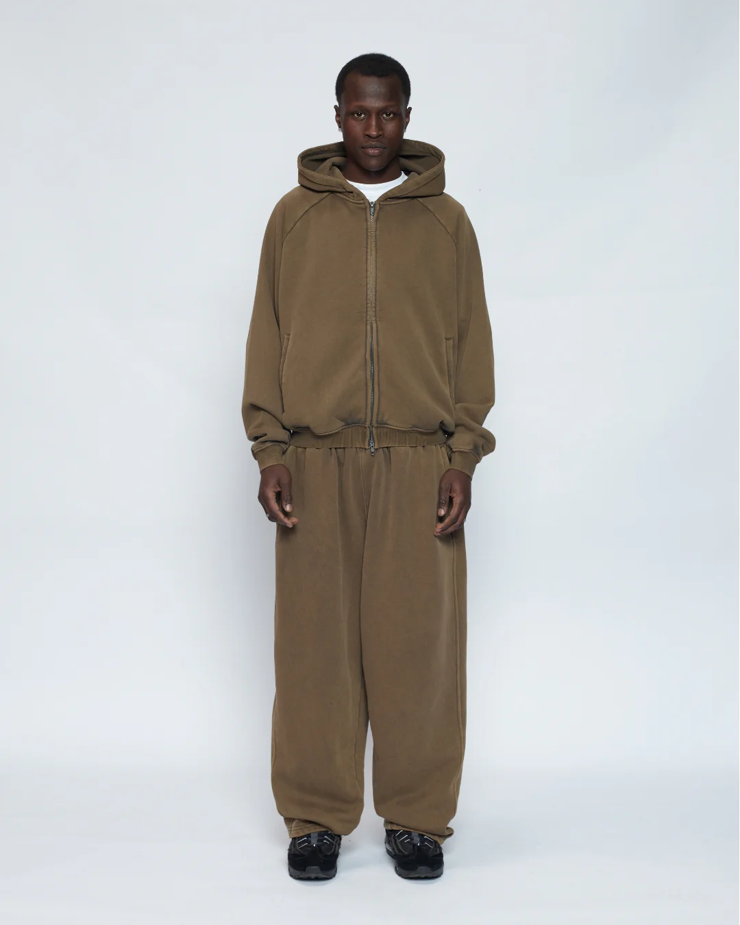 Zip Up Hoodie (Washed Olive) - Image 12