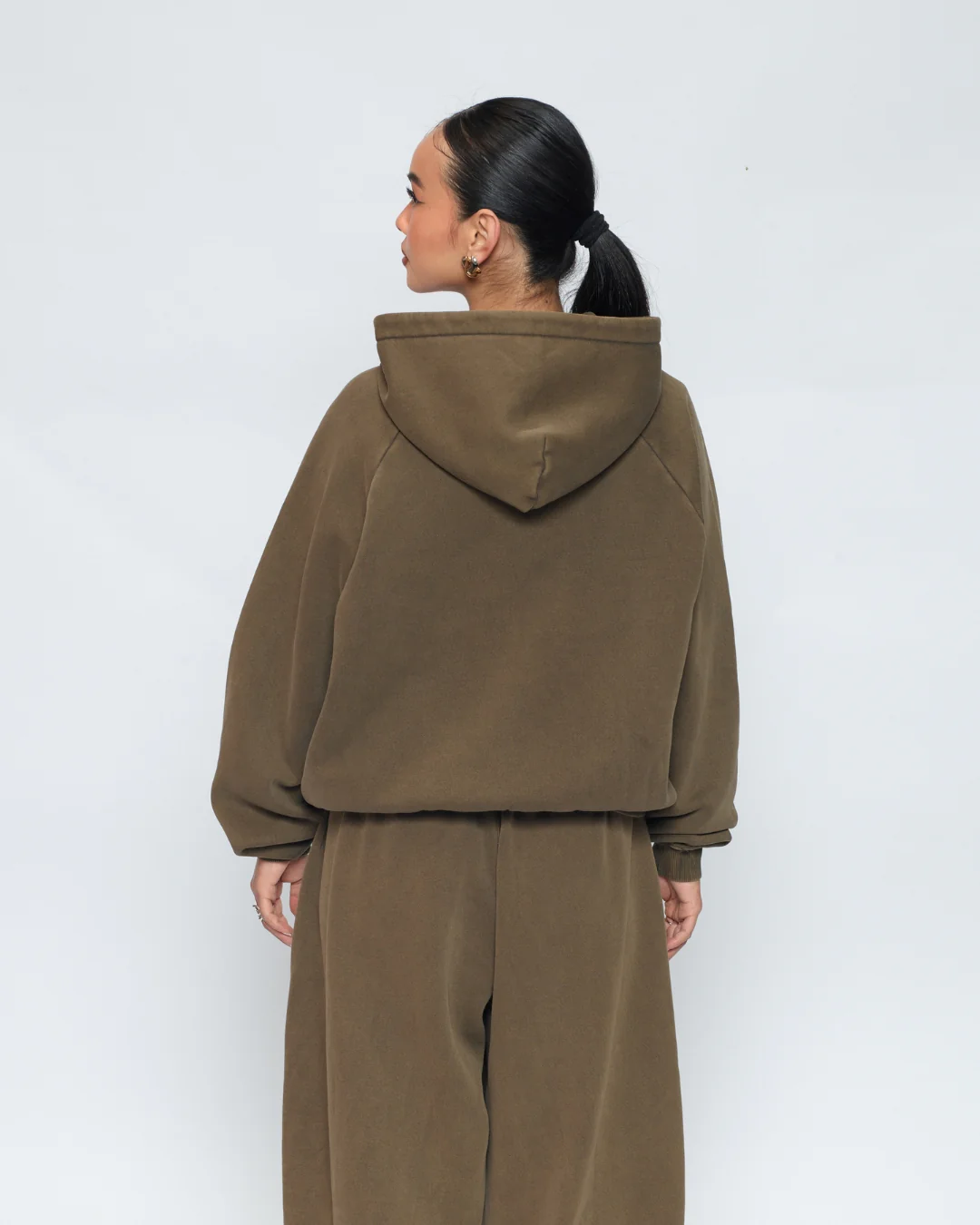 Zip Up Hoodie (Washed Olive) - Image 9